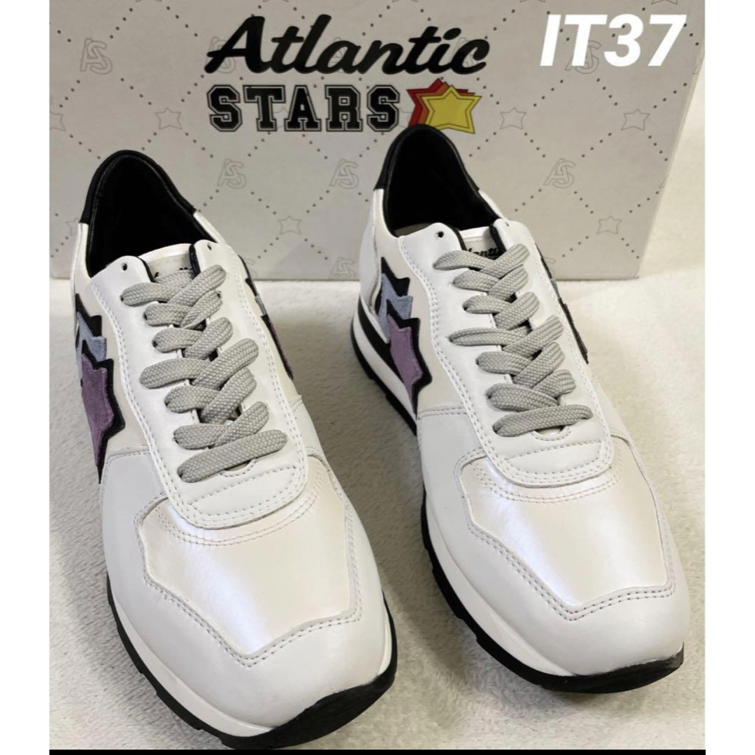 Atlantic STARS(アトランティックスターズ)のSALE‼️【新品】ATLANTICSTARS ホワイト 37 イタリア製 レディースの靴/シューズ(スニーカー)の商品写真