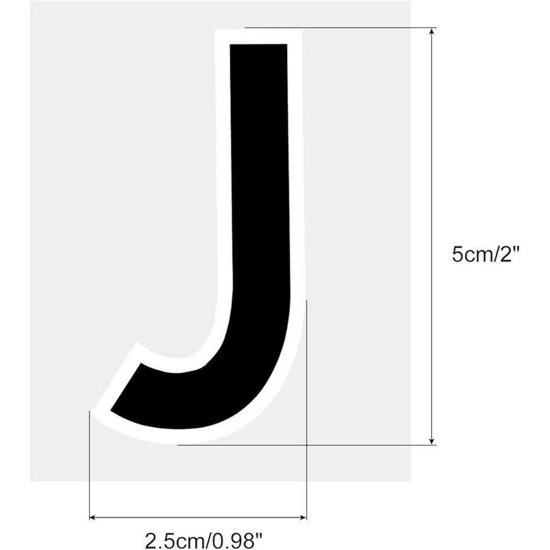 ✨1点限り✨文字Jパッチ アイロン接着 熱転写レターズ 5 cm ブラック文字 ハンドメイドのハンドメイド その他(その他)の商品写真