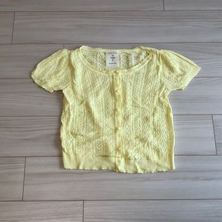 レトロガール(RETRO GIRL)のレトロガール　半袖　カーディガン　黄色　M(カーディガン)