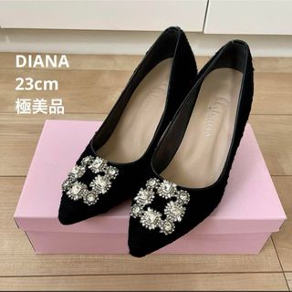 ダイアナ(DIANA)の【極美品】DIANA ビジューパンプス 23cm 入園式 入学式 通勤 オフィス(ハイヒール/パンプス)