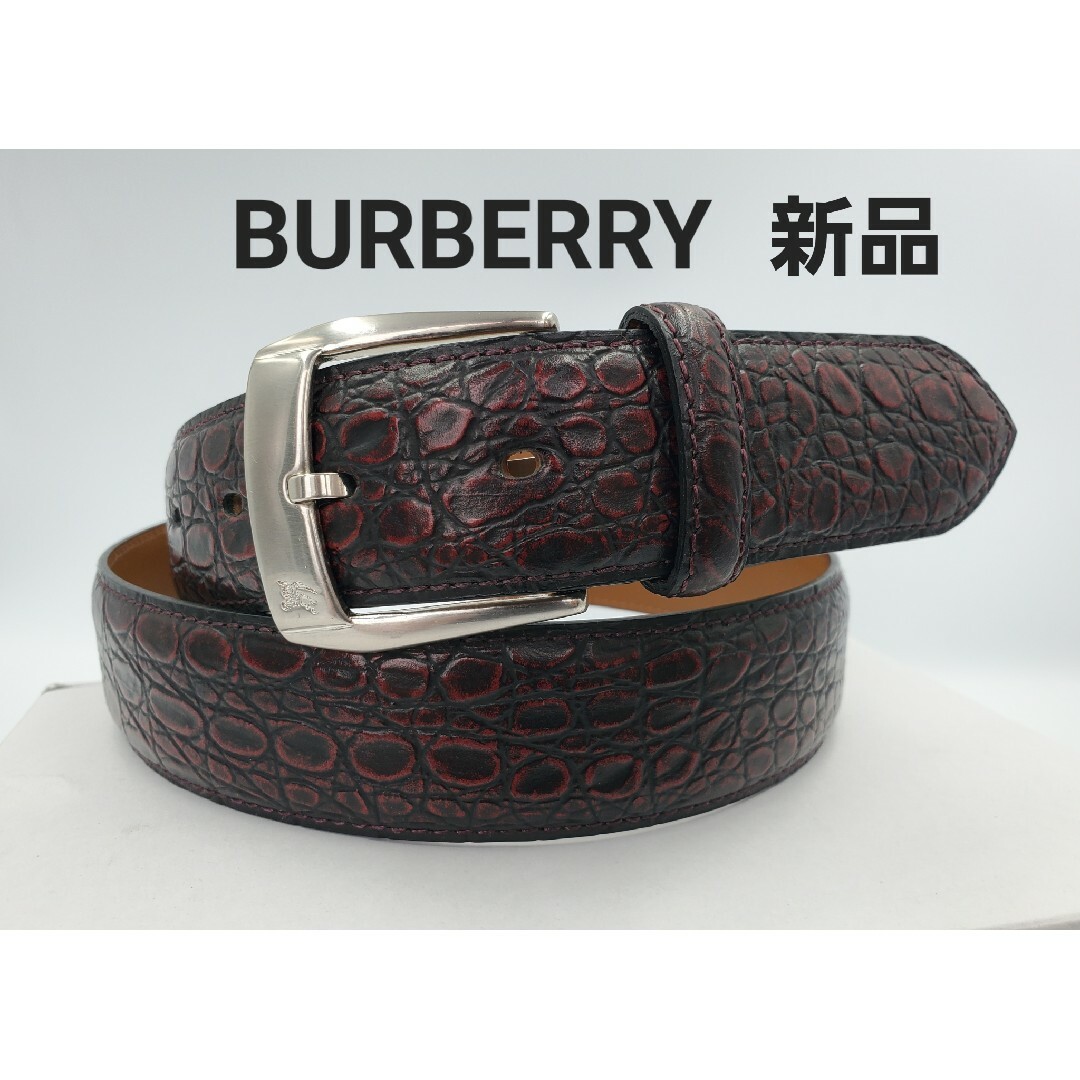 BURBERRY(バーバリー)の【B-20】【BURBERRY】バーバリー　紳士レザーベルト　クロコダイル型押し メンズのファッション小物(ベルト)の商品写真