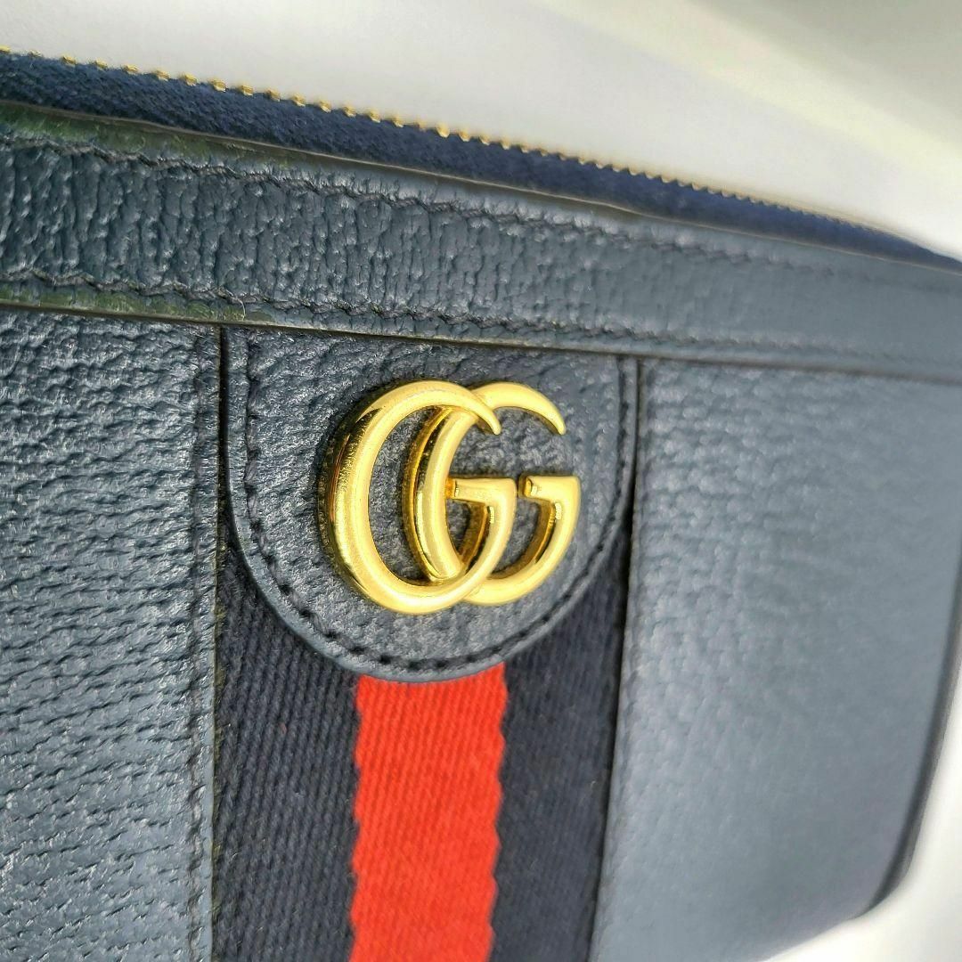 Gucci(グッチ)の美品✨　グッチ　長財布　オフィディア　マーモント シェリーライン　レザー　紺色 レディースのファッション小物(財布)の商品写真