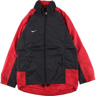 お気に入り】 【ナイロンジャケット 総柄 シルク100% 黒赤 古着 お気に入り】 【ナイロンジャケット 総柄 シルク100% 黒赤 古着