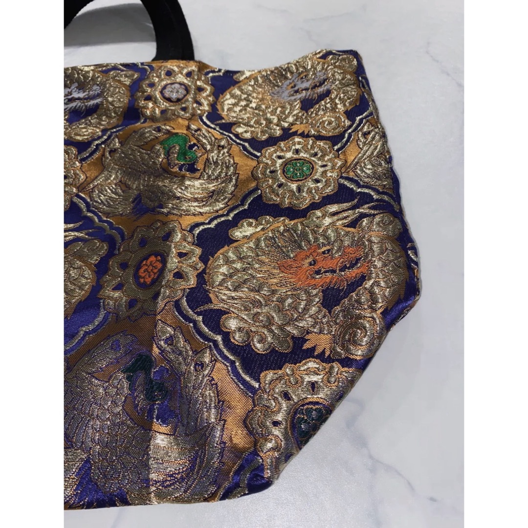 VINTAGE(ヴィンテージ)のold 龍 刺繍 トートバッグ 龍柄 ドラゴン柄 ドラゴン刺繍 レディースのバッグ(トートバッグ)の商品写真