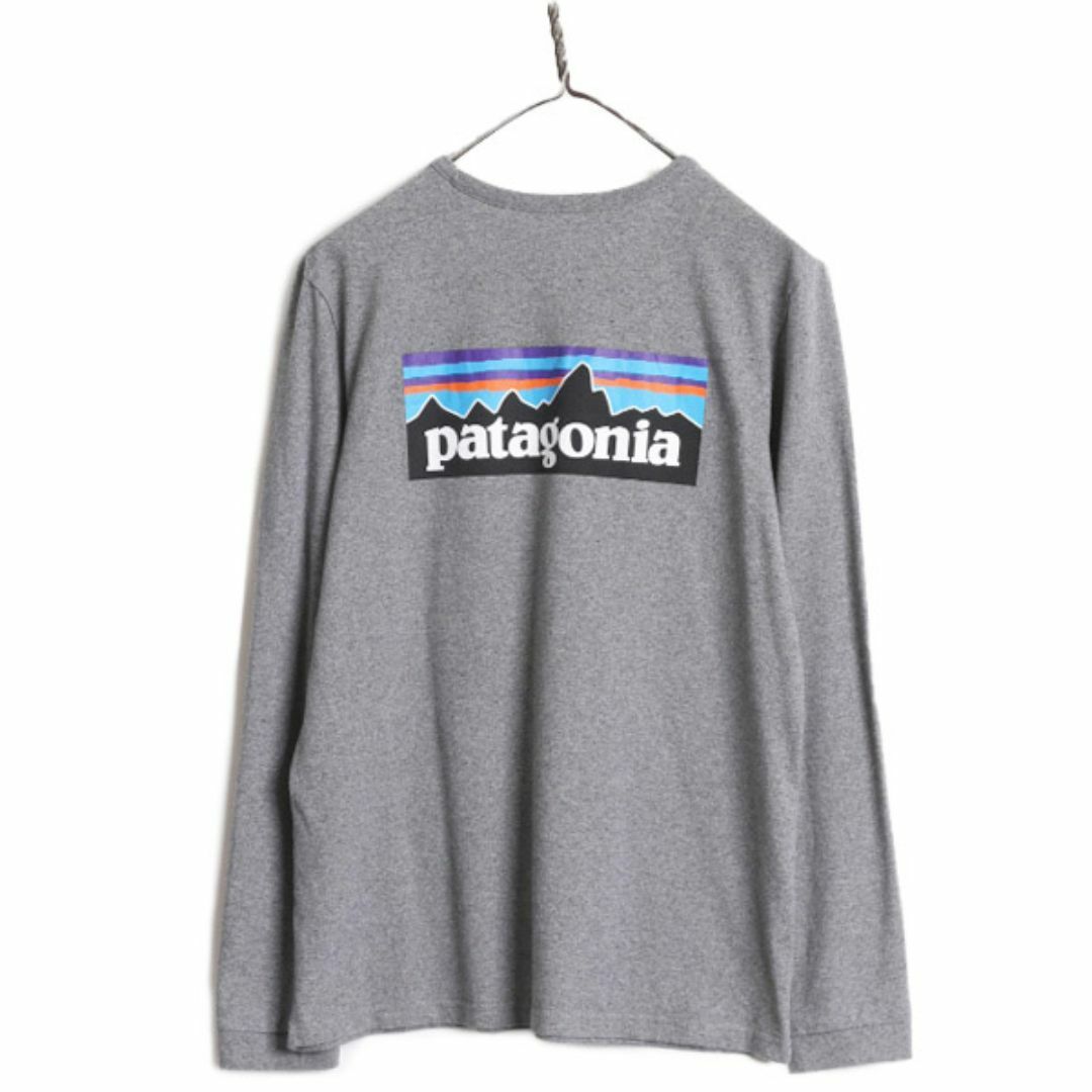 patagonia(パタゴニア)の21年製 パタゴニア 両面 プリント 長袖 Tシャツ レディース M / Patagonia アウトドア ロンT ロングスリーブ ロゴT バックプリント P6 灰 レディースのトップス(Tシャツ(長袖/七分))の商品写真