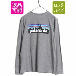 patagonia - 21年製 パタゴニア 両面 プリント 長袖 Tシャツ レディース M / Patagonia アウトドア ロンT ロングスリーブ ロゴT バックプリント P6 灰