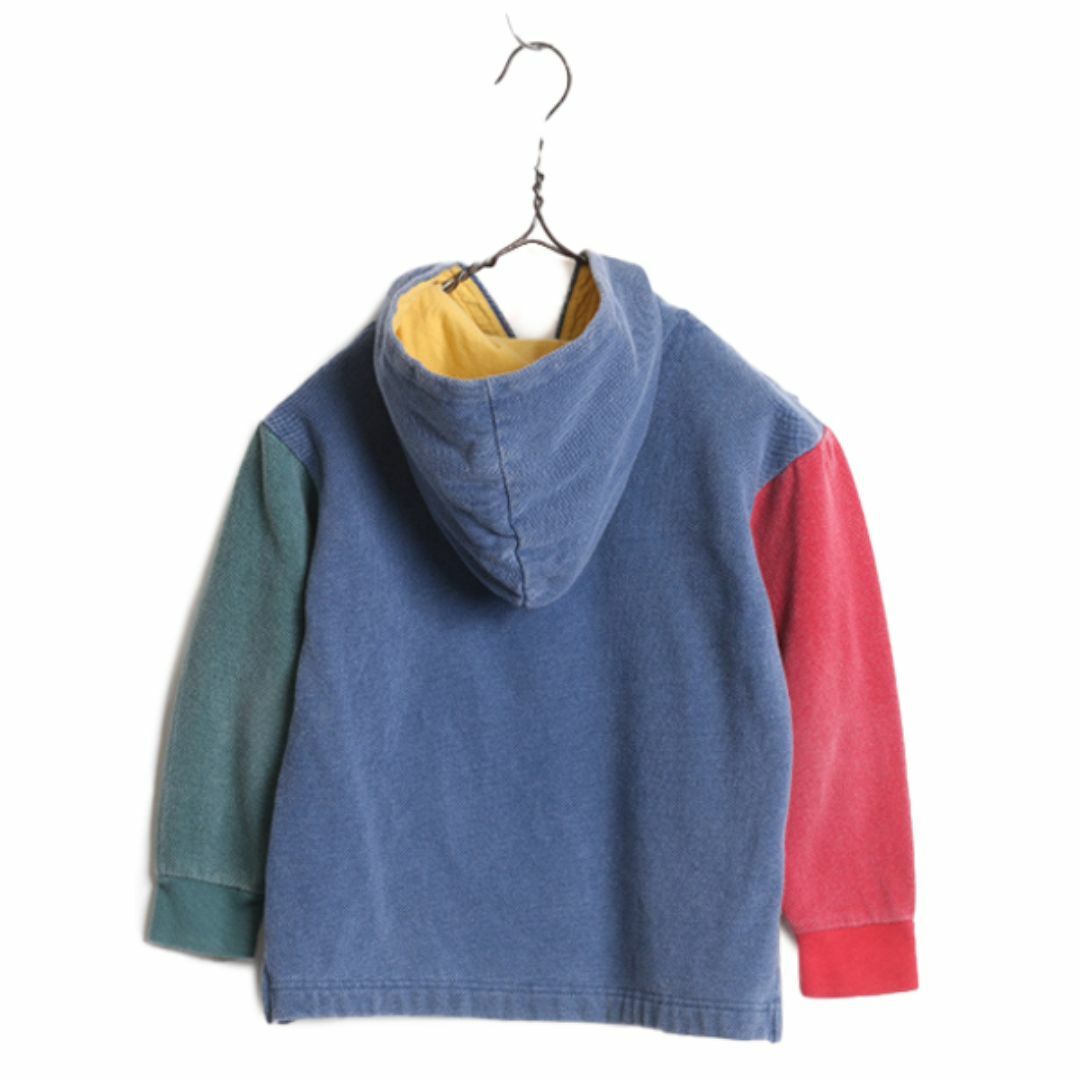 90s OLD GAP クレイジー パターン ヘンリーネック 鹿の子 フード パーカー キッズ S 110cm 程 古着 90年代 オールド ギャップ プルオーバー キッズ/ベビー/マタニティのキッズ服男の子用(90cm~)(その他)の商品写真