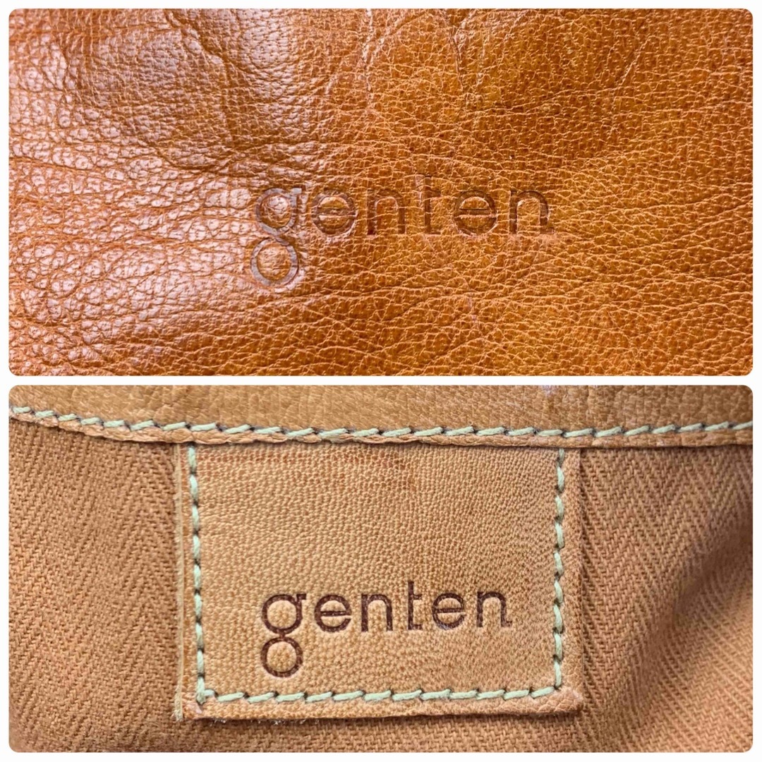 genten(ゲンテン)のゲンテン genten ゴートヌメ 軽量 横長 トートバッグ 山羊革 キャメル系 レディースのバッグ(トートバッグ)の商品写真