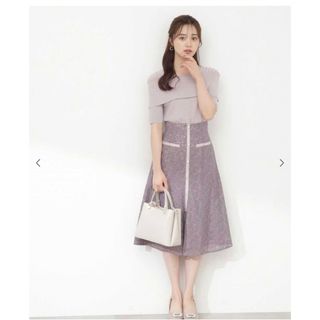 プロポーションボディドレッシング(PROPORTION BODY DRESSING)のプロポーションボディドレッシング  バイカラーレーススカート  新品(ロングスカート)