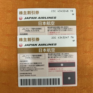 ジャル(ニホンコウクウ)(JAL(日本航空))のJAL株主優待券　2枚(その他)