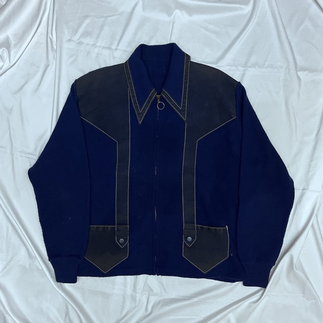 VINTAGE(ヴィンテージ)の70s vintage switching knit jacket メンズのトップス(ニット/セーター)の商品写真