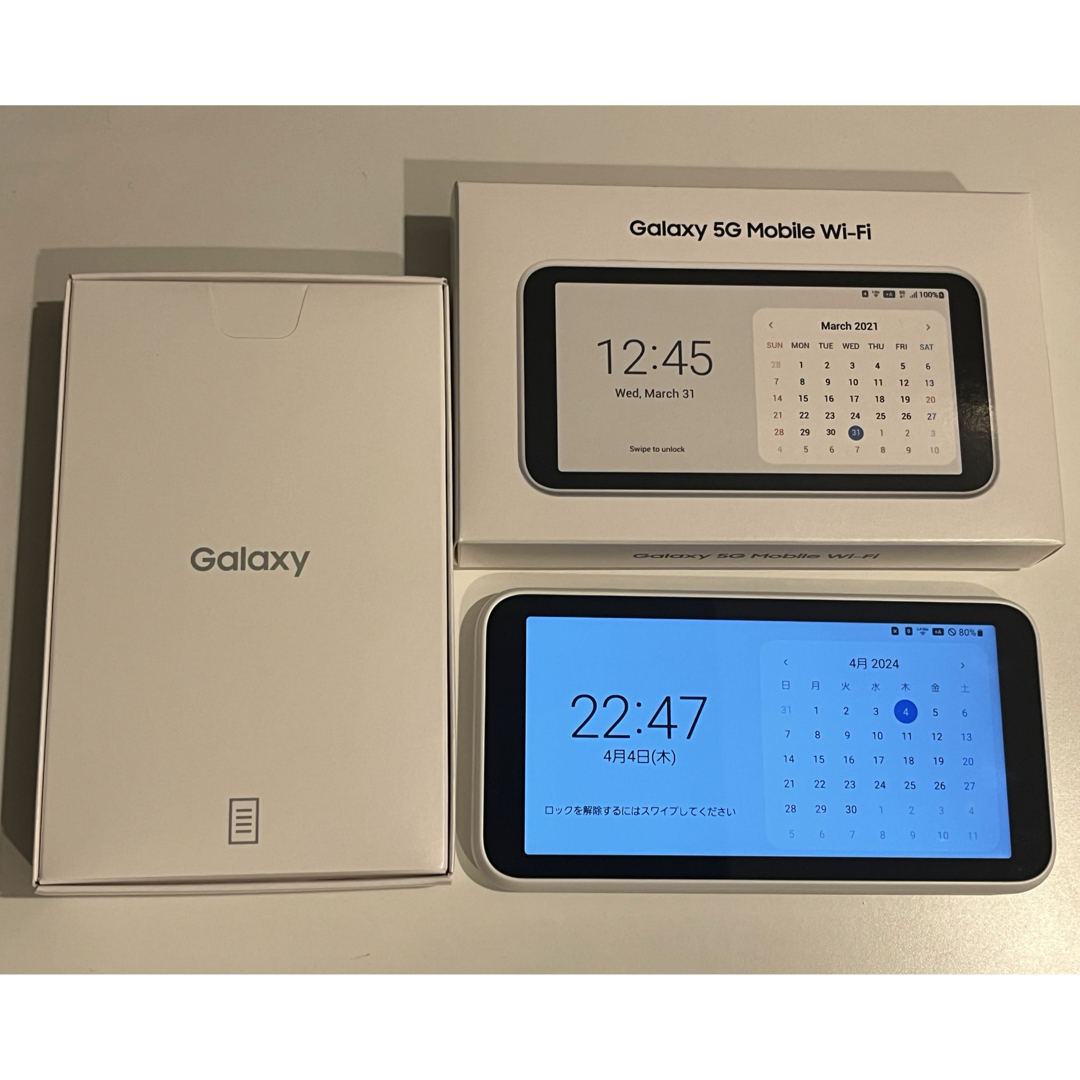 Galaxy(ギャラクシー)のGalaxy 5G Mobile Wi-Fi SCR01 ホワイト スマホ/家電/カメラのスマートフォン/携帯電話(その他)の商品写真