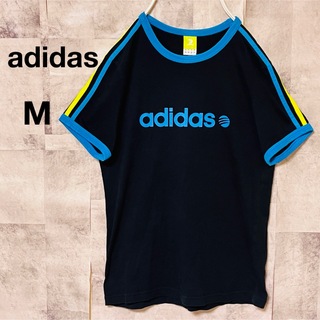アディダス(adidas)のアディダスTシャツ　3本ライン　マルチカラー　Mサイズ　プリントロゴ(Tシャツ/カットソー(半袖/袖なし))