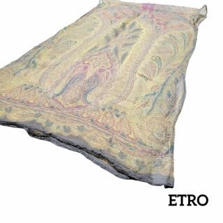 エトロ(ETRO)のETRO ストール   120×33 ペイズリー イエロー系(ストール/パシュミナ)