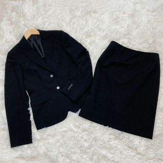 青山  I.M.G.N. イマジナチオーネ　スカートスーツ　セット　9号　M 黒(スーツ)