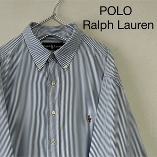 ラルフローレン(Ralph Lauren)の古着 POLO Ralph Lauren 長袖BDシャツ ストライプ ブルー(シャツ)
