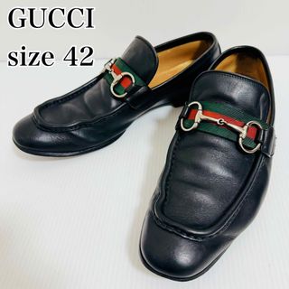 グッチ(Gucci)のGUCCI シェリーライン　ホースビットローファー　レザー　27.0 ブラック(ドレス/ビジネス)