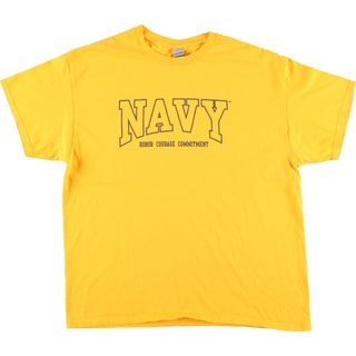 古着 ギルダン GILDAN U.S.NAVY ミリタリープリントTシャツ メンズXL /eaa430013(Tシャツ/カットソー(半袖/袖なし))