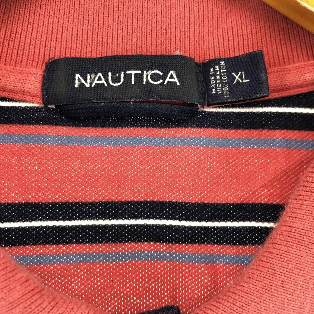 NAUTICA(ノーティカ)の古着 ノーティカ NAUTICA 半袖 ボーダー ポロシャツ メンズXL /eaa430128 メンズのトップス(ポロシャツ)の商品写真