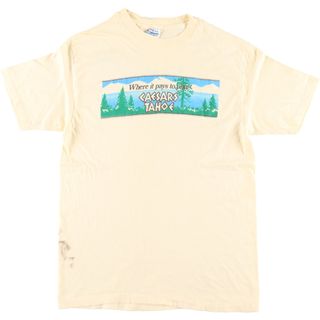 ヘインズ(Hanes)の古着 ~90年代 ヘインズ Hanes CAESARS TAHOE アドバタイジングTシャツ USA製 メンズL ヴィンテージ /eaa430926(Tシャツ/カットソー(半袖/袖なし))