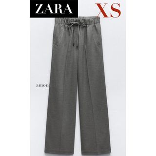 ザラ(ZARA)の【4/25まで限定出品＊新品】ZARA ゴムウエストバンドワイドレッグパンツ(カジュアルパンツ)