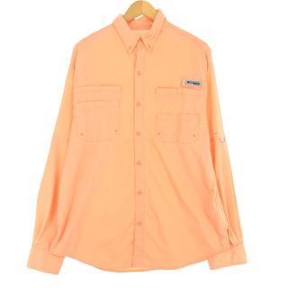 コロンビア(Columbia)の古着 コロンビア Columbia PFG OMNI-SHADE ボタンダウン 長袖 フィッシングシャツ メンズL /eaa431630(シャツ)