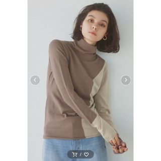 アリシアスタン(ALEXIA STAM)の【新品未使用タグ付き】 ALEXIA STAM 配色ハイネックニットトップス(カットソー(長袖/七分))