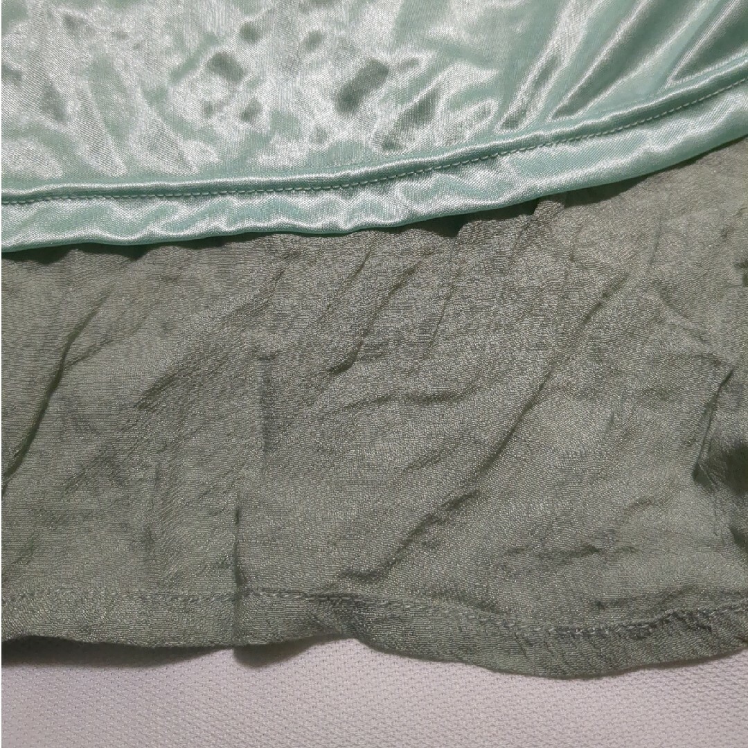しわ加工 マキシ丈ロングスカート/ミントグリーン/M(未使用) レディースのスカート(ロングスカート)の商品写真
