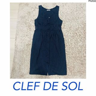 クレドソル(CLEF DE SOL)のタイトスカートワンピース　ストライプ柄　(ロングワンピース/マキシワンピース)