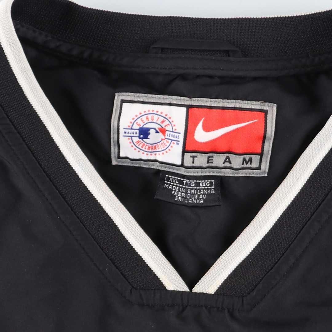 NIKE(ナイキ)の古着 00年代 ナイキ NIKE TEAM MLB CHICAGO WHITE SOX シカゴホワイトソックス Vネック ウォームアッププルオーバー メンズXXL /eaa435554 メンズのジャケット/アウター(ナイロンジャケット)の商品写真