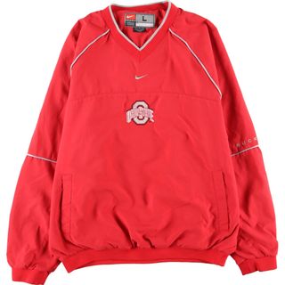 ナイキ(NIKE)の古着 00年代 ナイキ NIKE TEAM OHIO STATE オハイオ州立大学 カレッジ Vネック ウォームアッププルオーバー メンズL /eaa435560(ナイロンジャケット)