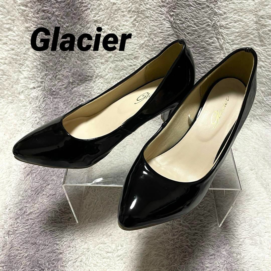 GLACIER(グラシア)のs922 Glacier/エナメルパンプス/クッション/ブラック/太めヒール/M レディースの靴/シューズ(ハイヒール/パンプス)の商品写真