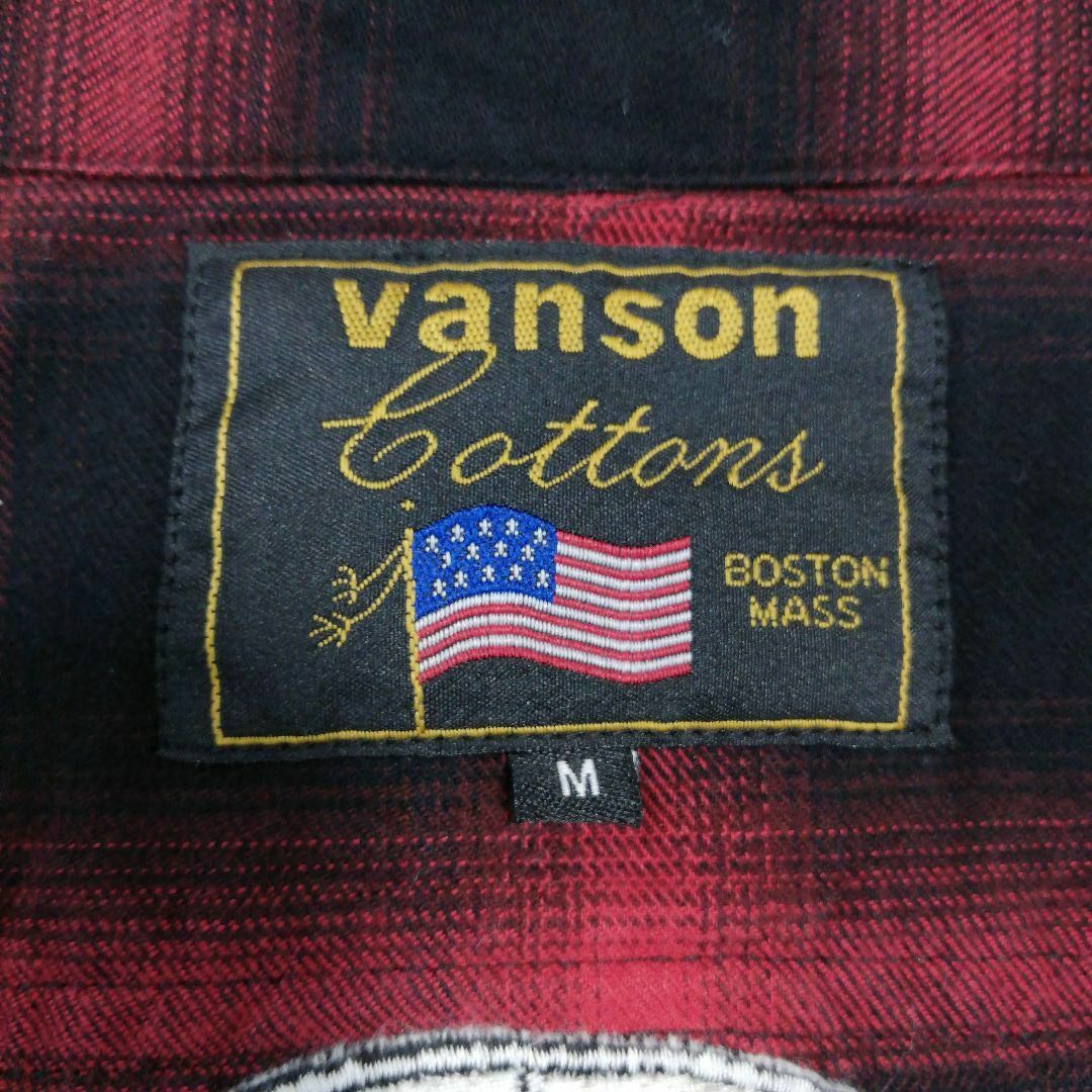 VANSON(バンソン)のVANSON　バンソン　ネルシャツ　長袖シャツ　ファイアスカル　刺繍　ワッペン メンズのトップス(シャツ)の商品写真