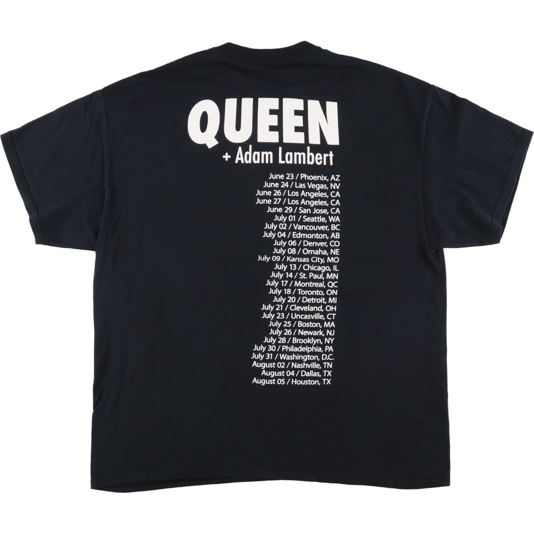 古着 QUEEN+ADAM LAMBERT クイーン＋アダムランバート 両面プリント バンドTシャツ バンT メンズXL  /eaa436286 メンズのトップス(Tシャツ/カットソー(半袖/袖なし))の商品写真