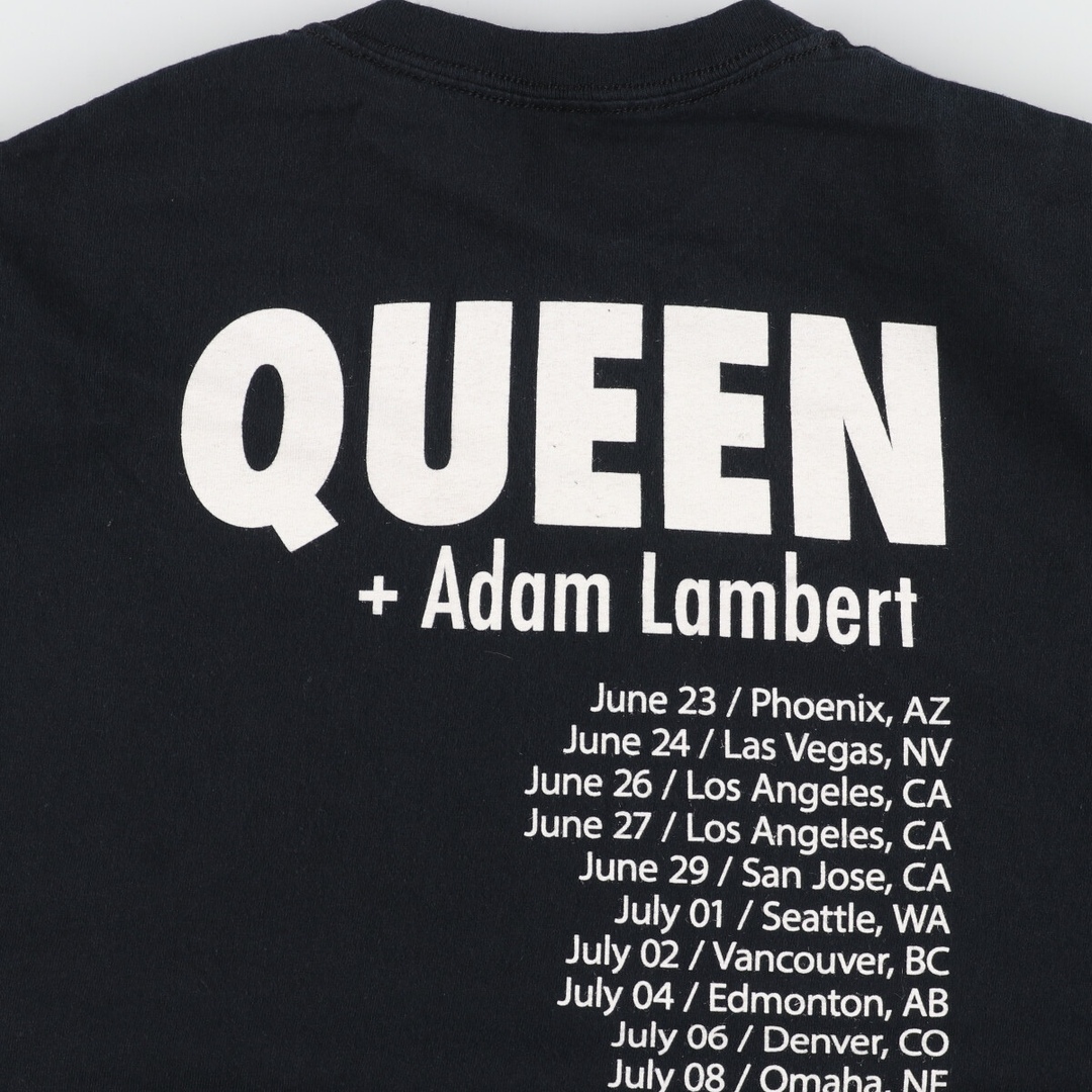 古着 QUEEN+ADAM LAMBERT クイーン＋アダムランバート 両面プリント バンドTシャツ バンT メンズXL  /eaa436286 メンズのトップス(Tシャツ/カットソー(半袖/袖なし))の商品写真