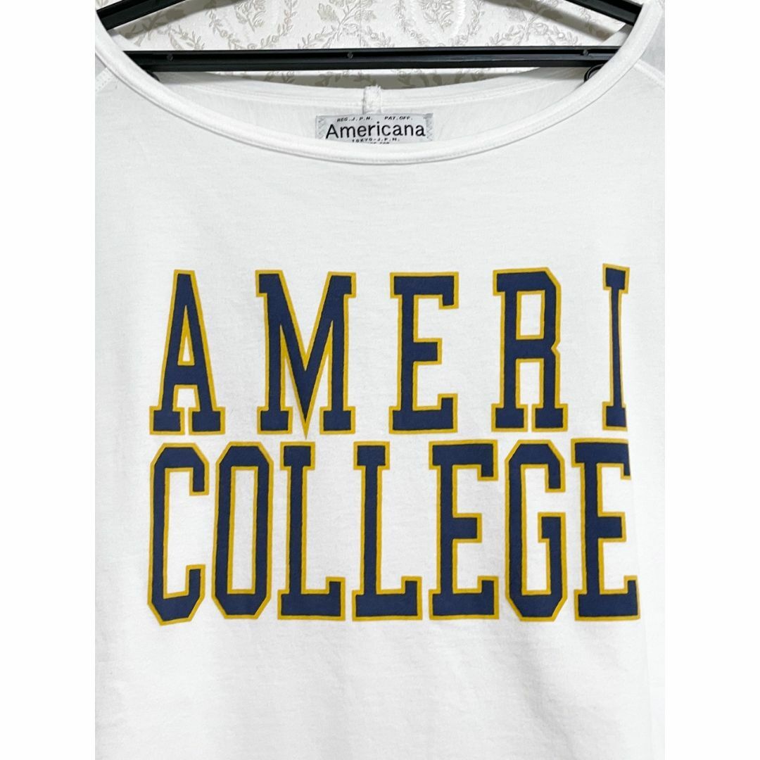 AMERICANA(アメリカーナ)のAmericana アメリカーナ ロゴTシャツ 日本製 ホワイト 白色 レディースのトップス(Tシャツ(半袖/袖なし))の商品写真