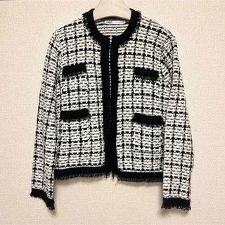 ザラ(ZARA)の【 ZARA 千鳥柄 カーディガン セーター 】ザラ(カーディガン)