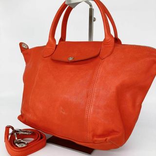 ロンシャン(LONGCHAMP)の✨美品✨ロンシャン ルプリアージュ　ショルダーバッグ オールレザー　オレンジ(ショルダーバッグ)