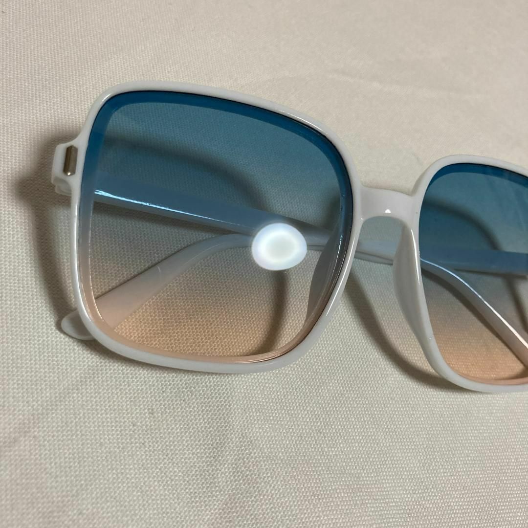 サングラス スクエア型 カラーサングラス 大きめ アウトドア ユニセックス レディースのファッション小物(サングラス/メガネ)の商品写真