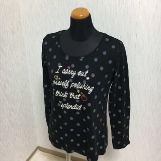 ハニーズ(HONEYS)の191】GLACIER(ハニーズ) 水玉 ブラック カットソー Lサイズ(Tシャツ(長袖/七分))