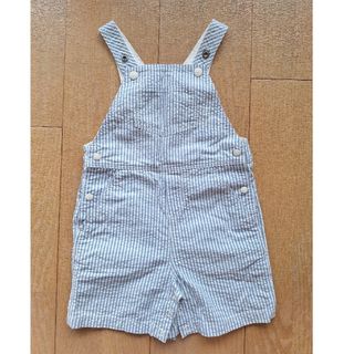 プチバトー(PETIT BATEAU)のプチバトー　オーバーオール　カバーオール　水色　ボーダー　男女　キッズ　ベビー(カバーオール)