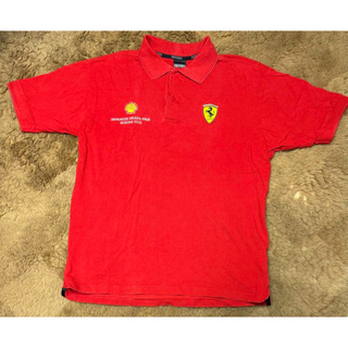 フェラーリ　Ferrari シェル　赤ポロシャツ　刺繍　Mサイズ　F1
