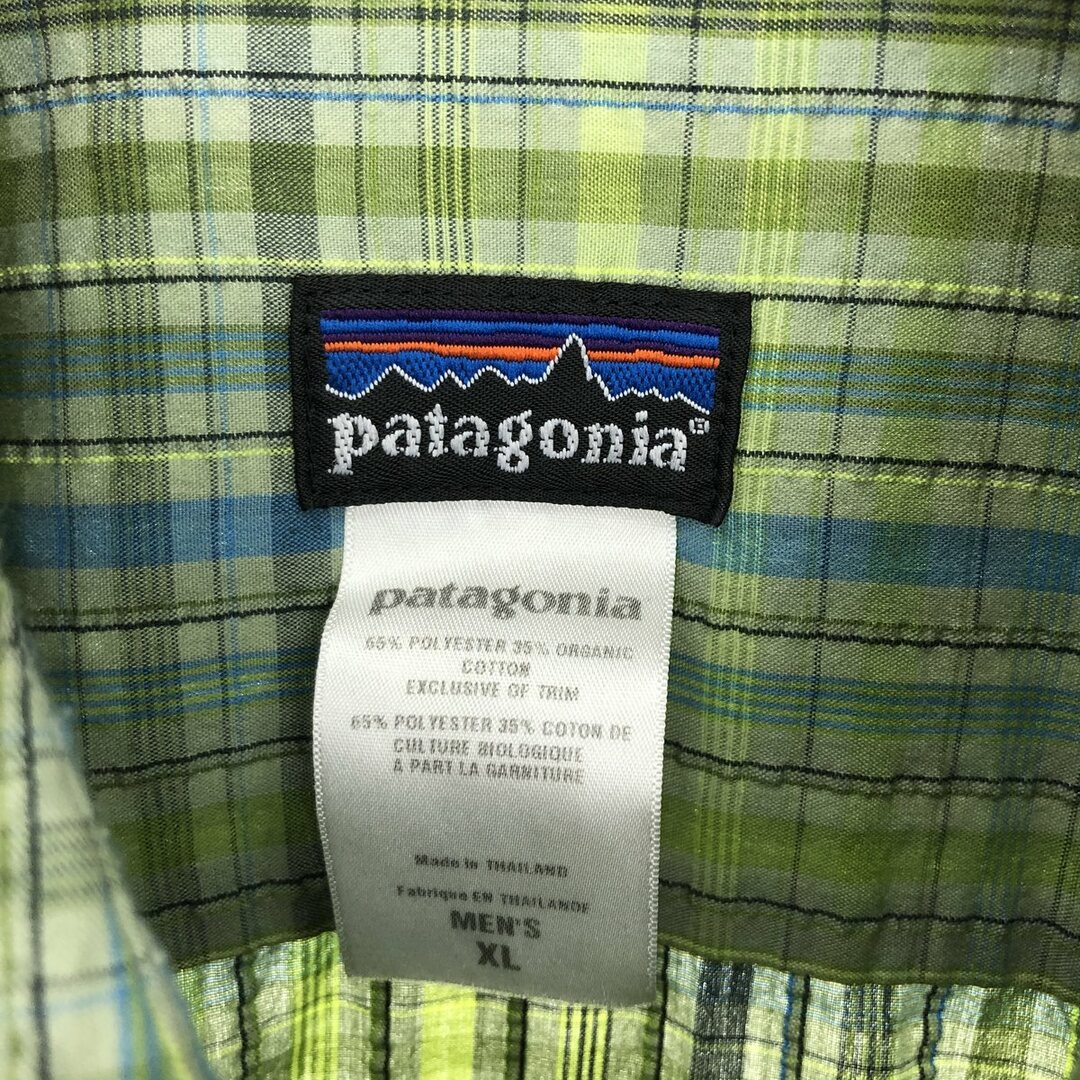 patagonia(パタゴニア)の古着 00年代 パタゴニア Patagonia 53000S9 チェック柄 半袖 ポリコットンシャツ メンズXL /eaa435449 メンズのトップス(シャツ)の商品写真