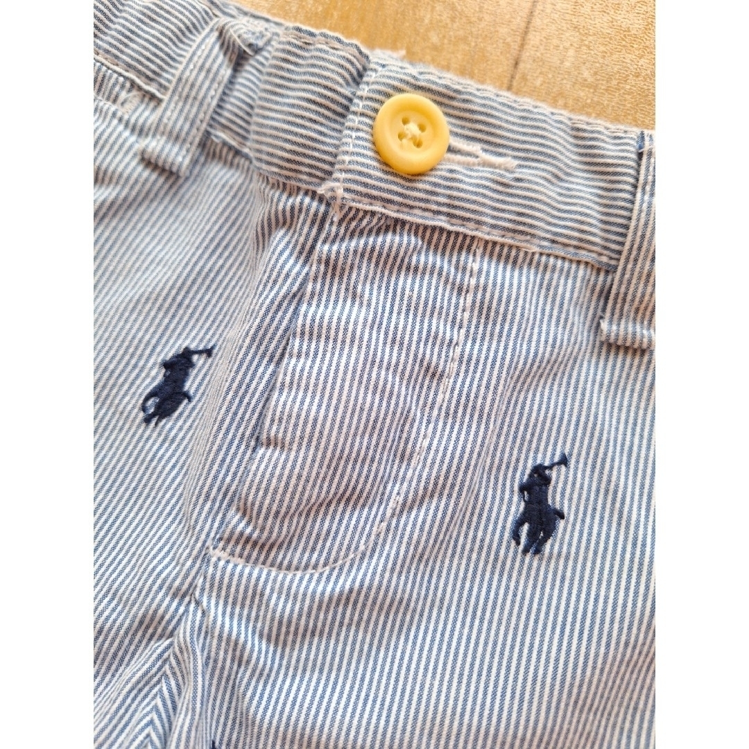 POLO RALPH LAUREN(ポロラルフローレン)のPOLO RALPH LAUREN　ハーフパンツ　水色　紺白　ボーダー　100 キッズ/ベビー/マタニティのキッズ服男の子用(90cm~)(パンツ/スパッツ)の商品写真