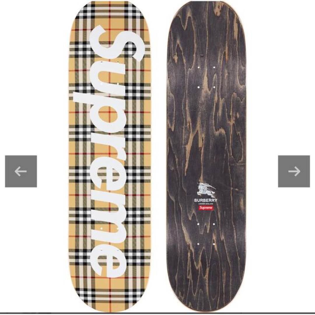 Supreme(シュプリーム)の新品 supreme Burberry skateboard 8.5 デッキ スポーツ/アウトドアのスポーツ/アウトドア その他(スケートボード)の商品写真