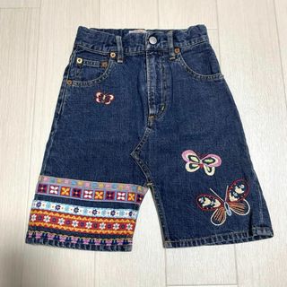 ムチャチャ キッズ デニム デニムスカート 刺繍 蝶々 M 110 120