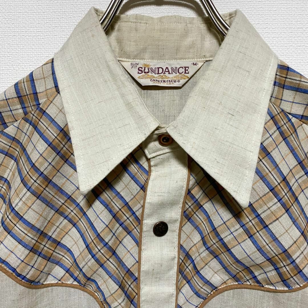 VINTAGE(ヴィンテージ)のアメリカ古着　80s SUNDANCE ウエスタンシャツ USA製　メタルボタン メンズのトップス(シャツ)の商品写真