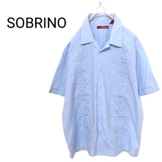ヴィンテージ(VINTAGE)の【SOBRINO】vintage 刺繍入り 開襟キューバシャツ A-1818(シャツ)