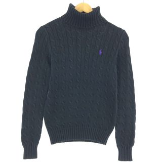 ラルフローレン(Ralph Lauren)の古着 ラルフローレン Ralph Lauren RALPH LAUREN SPORT ケーブル編み タートルネック コットンニットセーター レディースS /eaa435110(ニット/セーター)