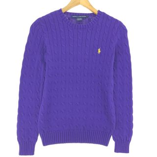 ラルフローレン(Ralph Lauren)の古着 ラルフローレン Ralph Lauren RALPH LAUREN SPORT ケーブル編み コットンニットセーター レディースM /eaa435111(ニット/セーター)